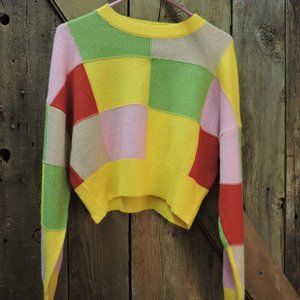 Zara Color Blocked Cropped Sweater